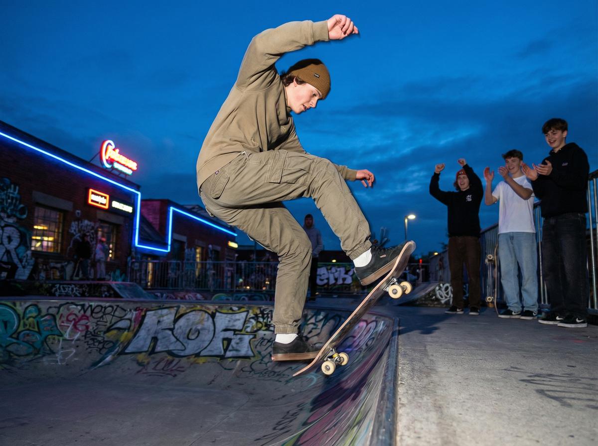 蘑菇视频-滑板少年极限挑战生活视频